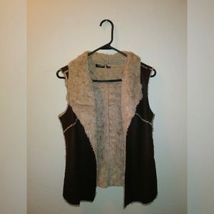 Brown Faux Fur Cowboy Vest